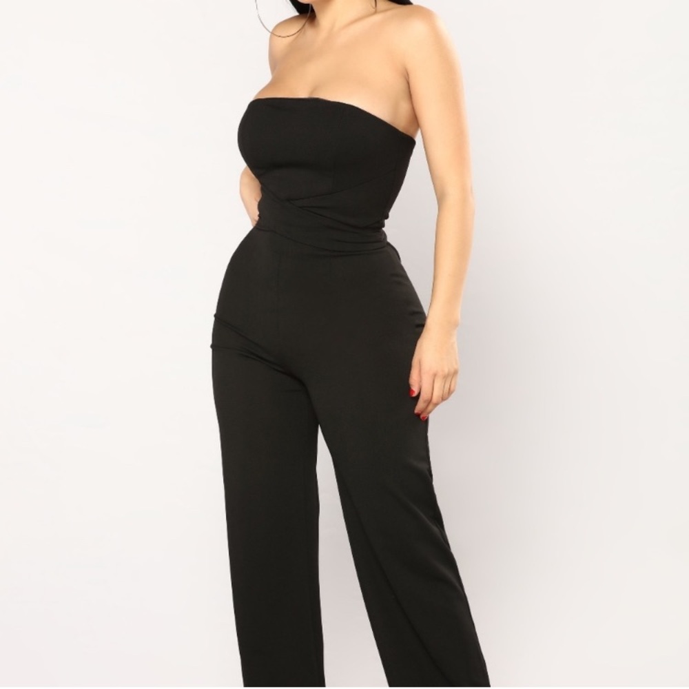 Fashion Nova Black Strapless Jumpsuit